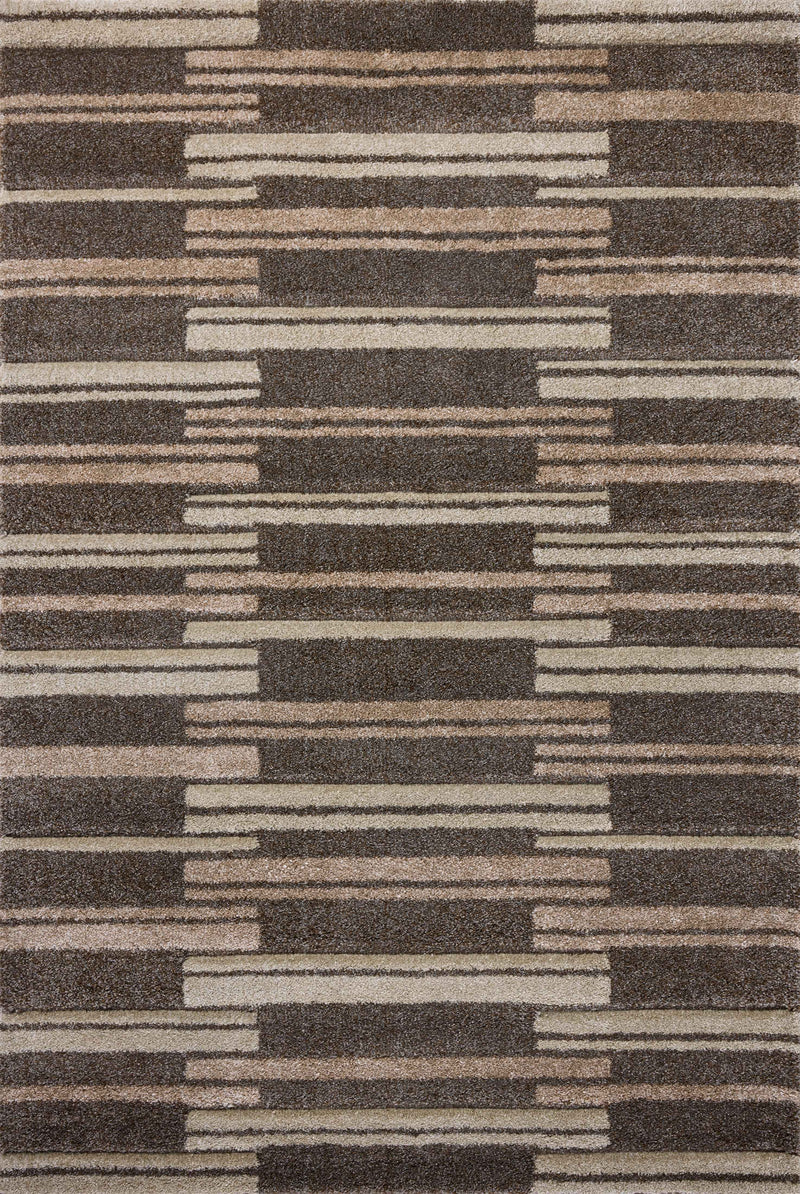 Loloi Silas Mocha / Champagne 2'-7" x 4' Accent Rug Brown Accent Power-Loomed Polypropylene