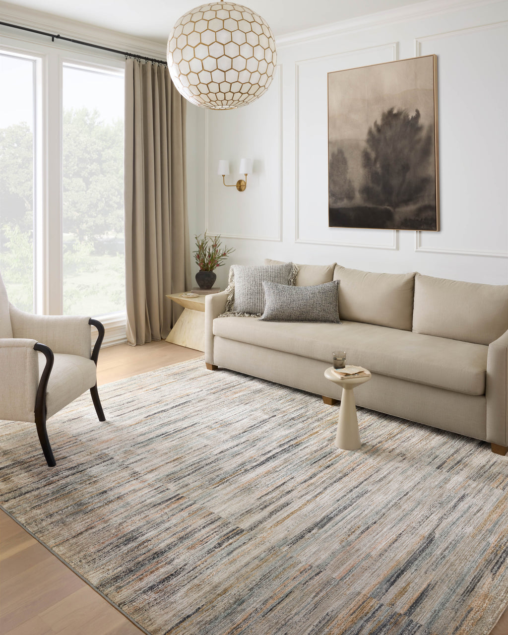 Loloi Soho Multi / Dove 2'-3" x 3'-10" Accent Rug Multi Accent Power-Loomed Polyester