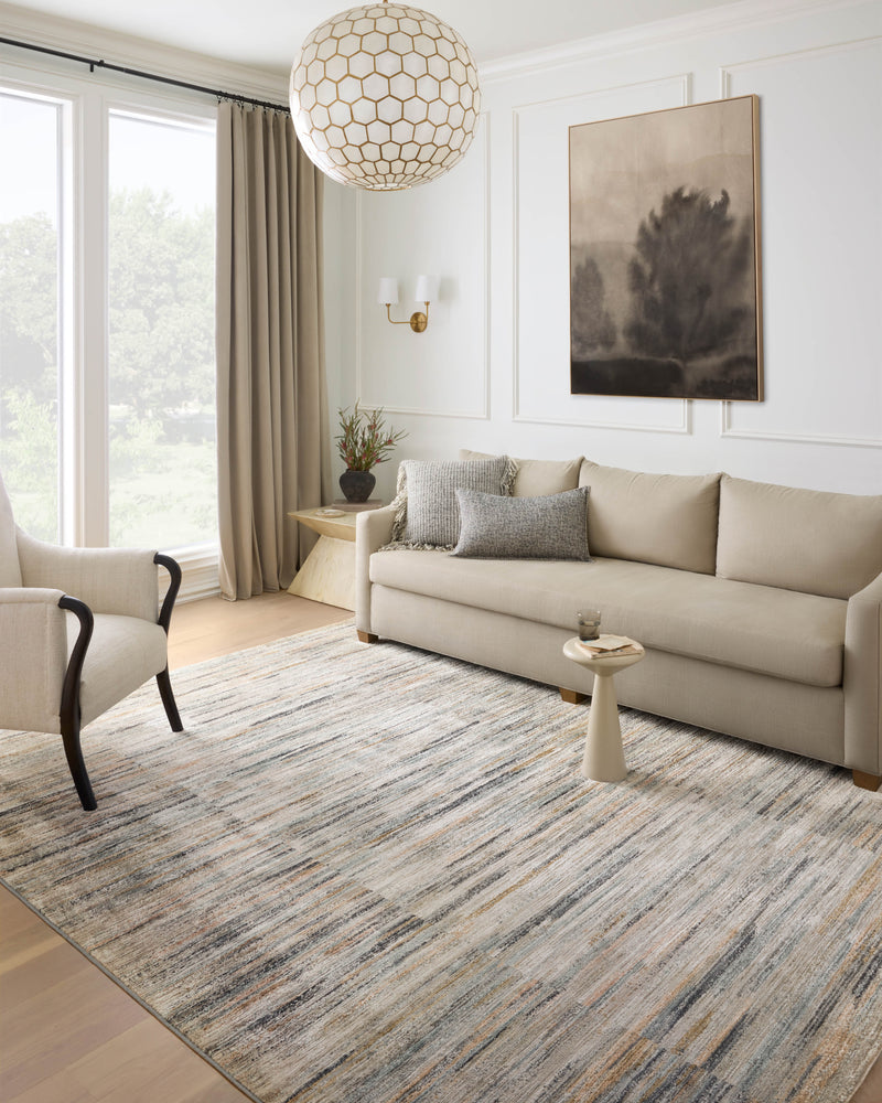 Loloi Soho Multi / Dove 2'-3" x 3'-10" Accent Rug Multi Accent Power-Loomed Polyester