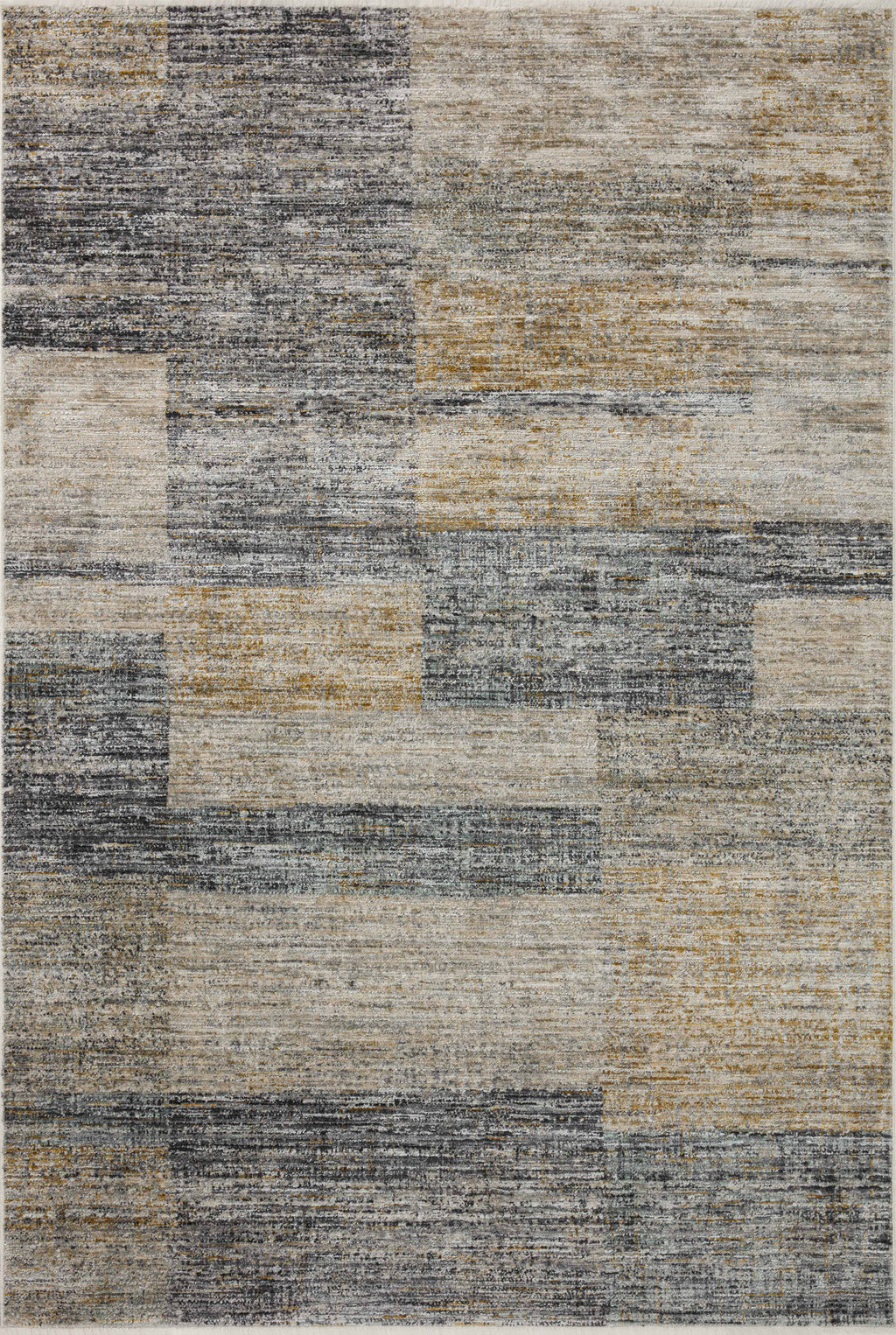 Loloi Soho Grey / Gold 2'-3" x 3'-10" Accent Rug Gray Accent Power-Loomed Polyester