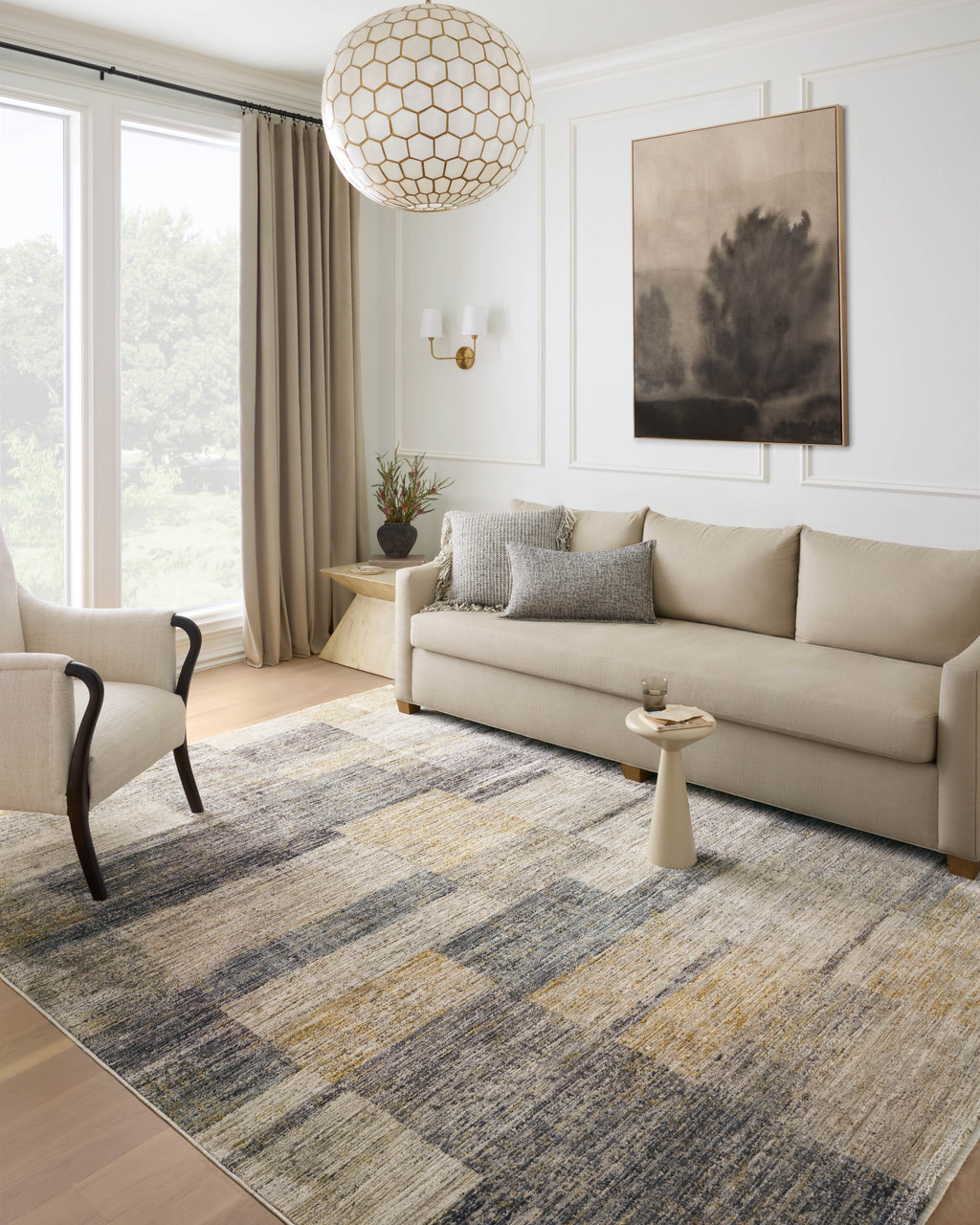 Loloi Soho Grey / Gold 2'-3" x 3'-10" Accent Rug Gray Accent Power-Loomed Polyester