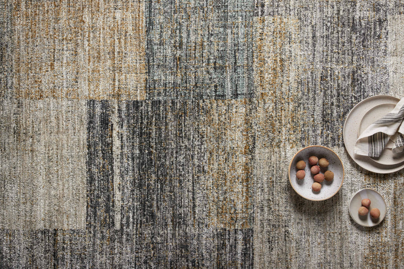 Loloi Soho Grey / Gold 2'-3" x 3'-10" Accent Rug Gray Accent Power-Loomed Polyester