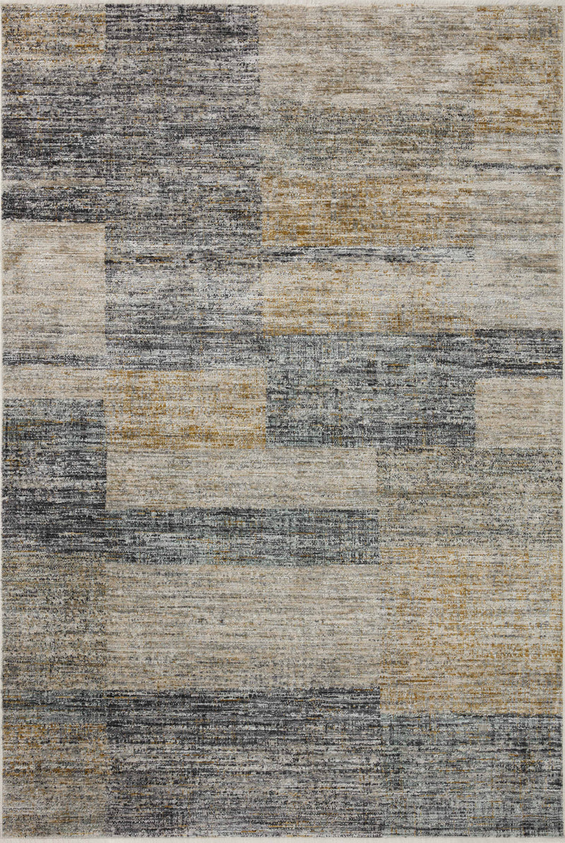 Loloi Soho Grey / Gold 2'-3" x 3'-10" Accent Rug Gray Accent Power-Loomed Polyester