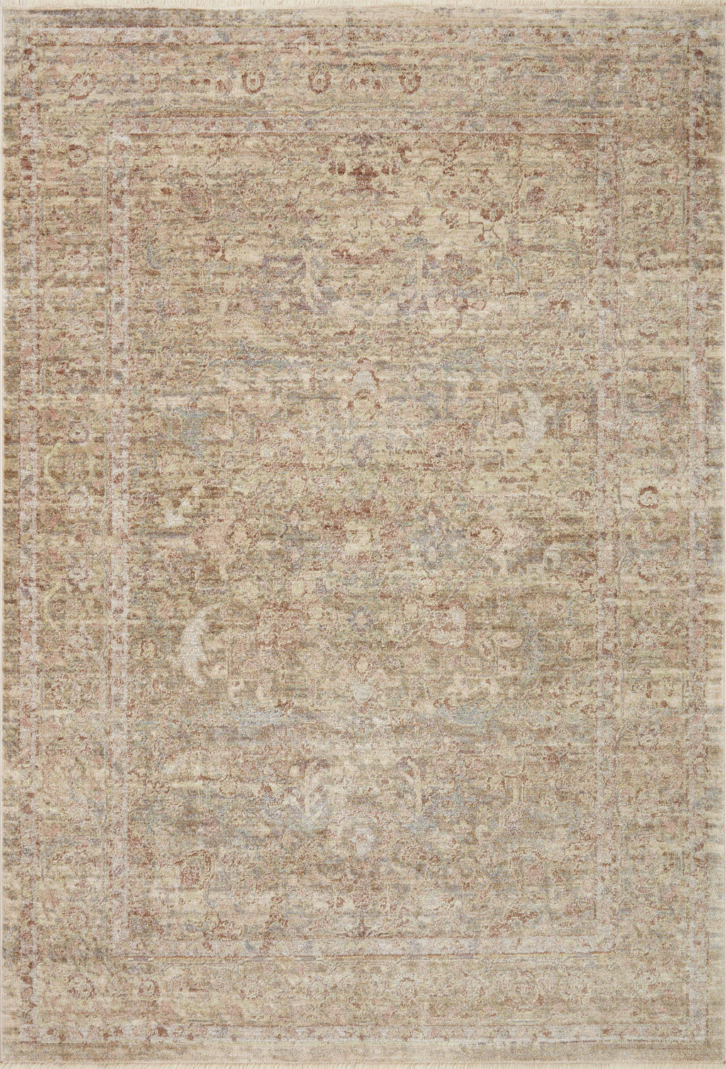 Sonnet Collection Rug in Moss / Natural Green sample Power-Loomed Polypropylene/Polyester