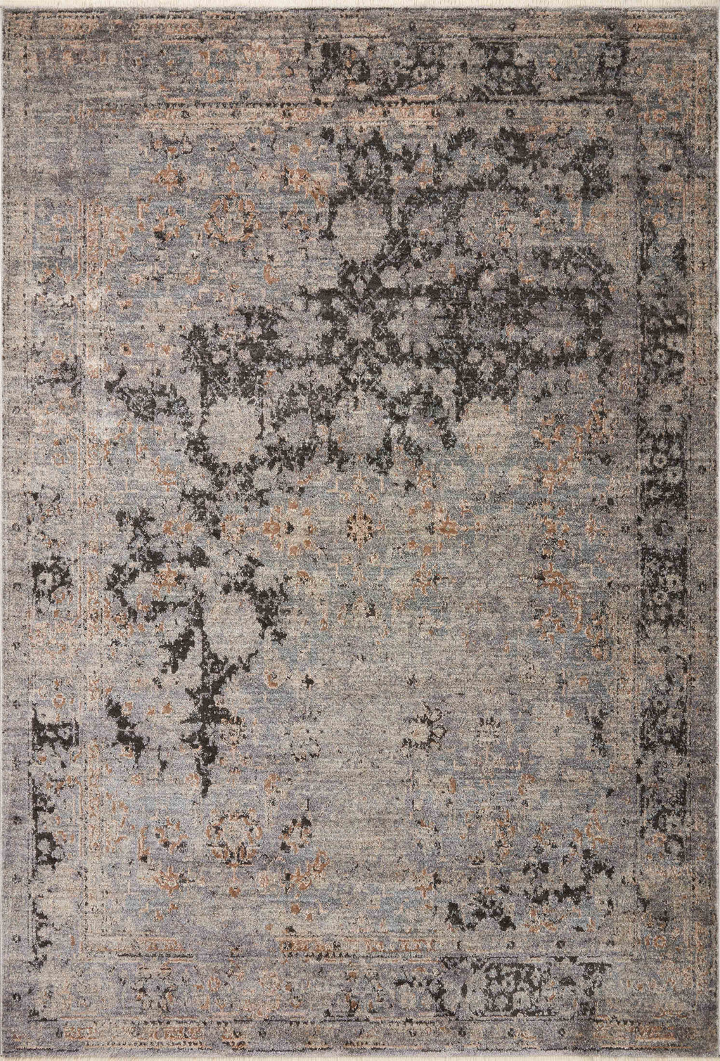 Sonnet Collection Rug in Charcoal / Slate Gray sample Power-Loomed Polypropylene/Polyester
