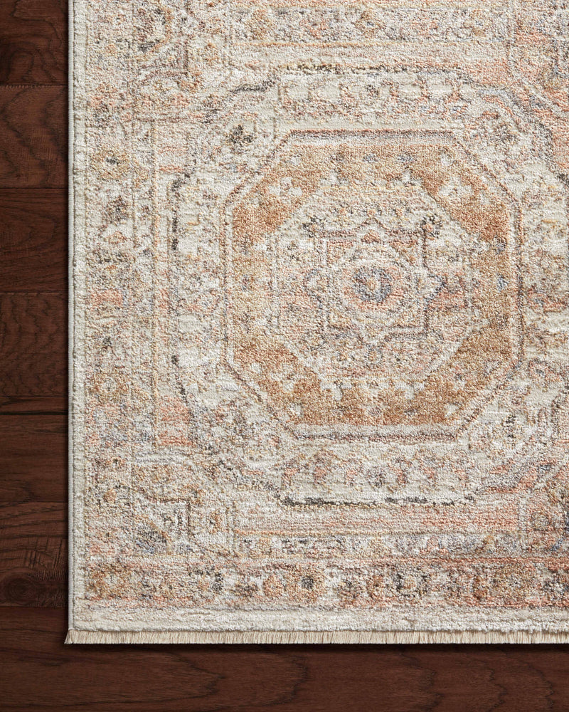 Sonnet Collection Rug in Apricot / Multi Rust sample Power-Loomed Polypropylene/Polyester