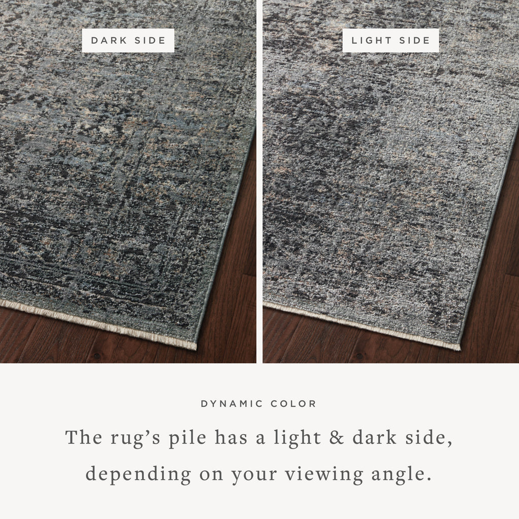 Sonnet Collection Rug in Charcoal / Mist Gray sample Power-Loomed Polypropylene/Polyester