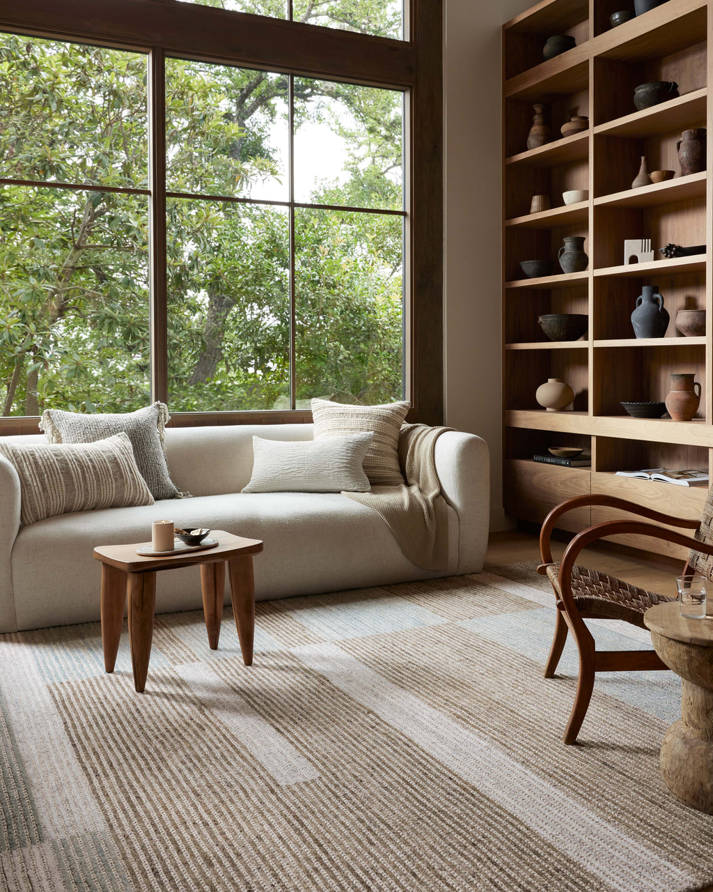 Loloi Stiles Tobacco / Lagoon 2'-3" x 3'-9" Accent Rug Beige Accent Hand-Tufted Wool