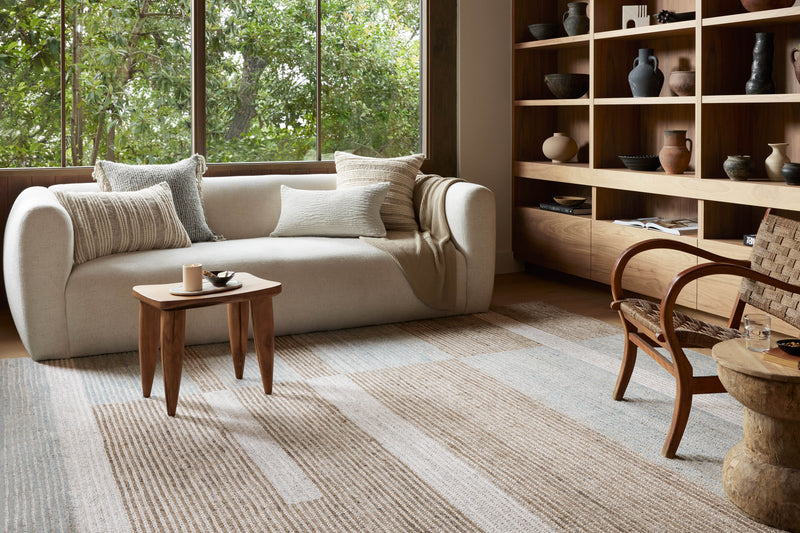 Loloi Stiles Tobacco / Lagoon 2'-3" x 3'-9" Accent Rug Beige Accent Hand-Tufted Wool