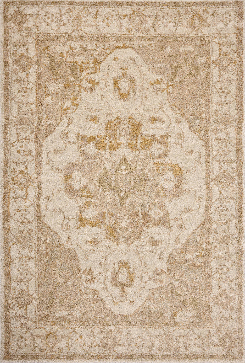 Loloi Tamryn Natural / Blush 2'-7" x 4' Accent Rug Beige Accent Power-Loomed Polypropylene