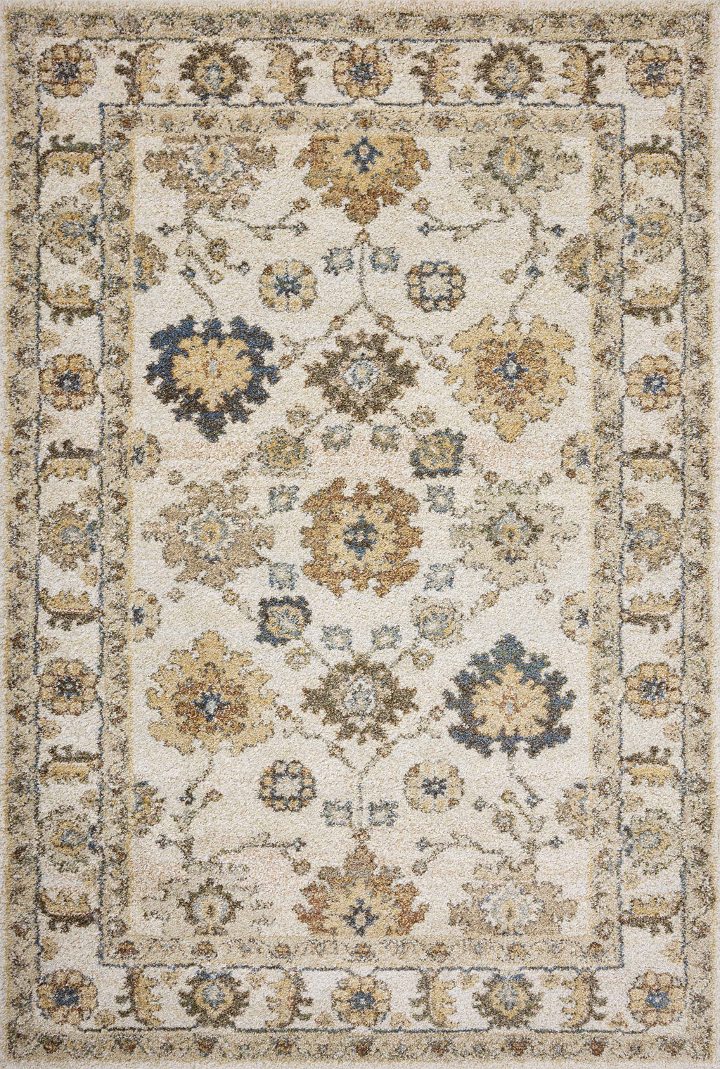 Loloi Tamryn Ivory / Multi 2'-7" x 4' Accent Rug Ivory Accent Power-Loomed Polypropylene