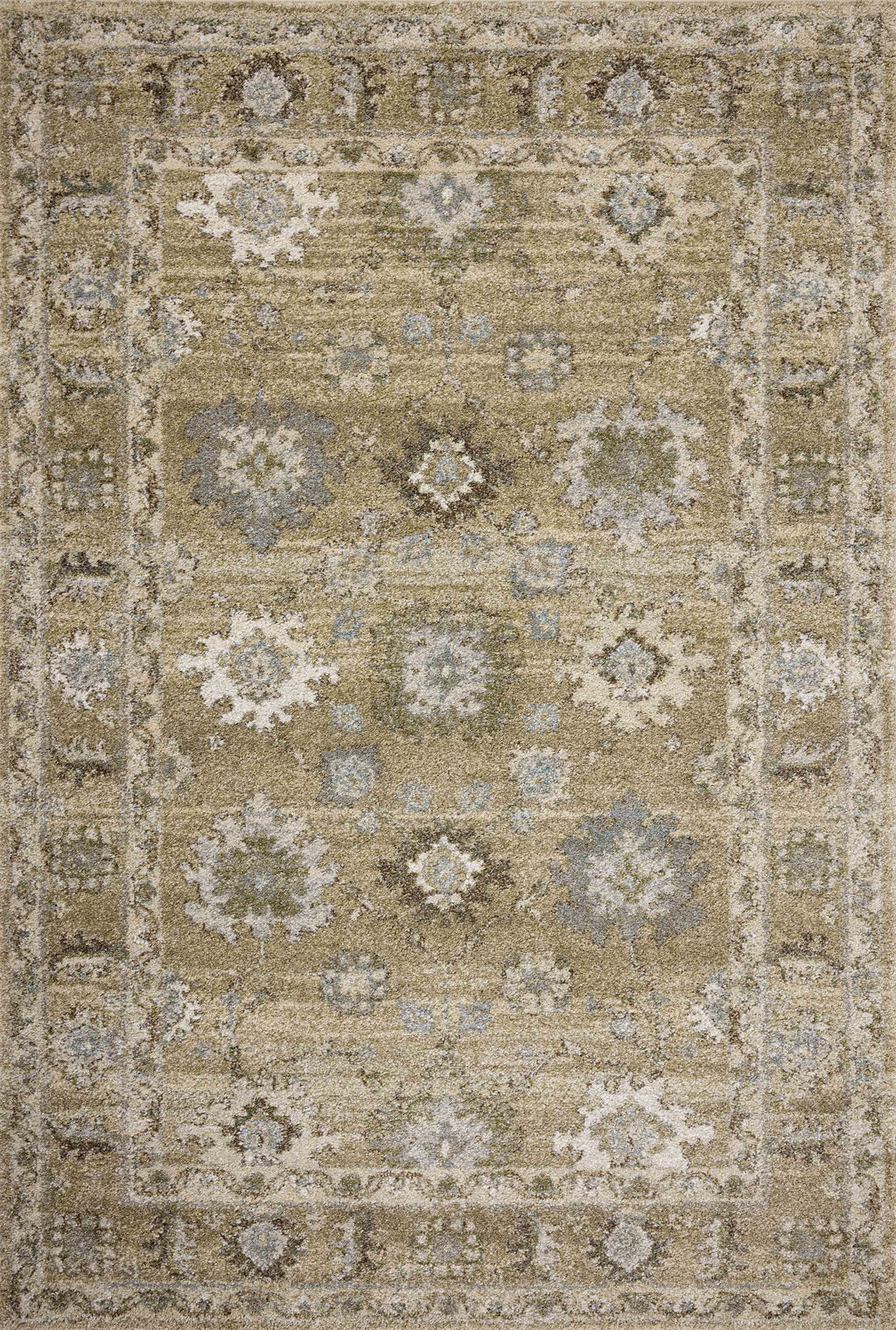 Loloi Tamryn Sage / Stone 2'-7" x 4' Accent Rug Green Accent Power-Loomed Polypropylene