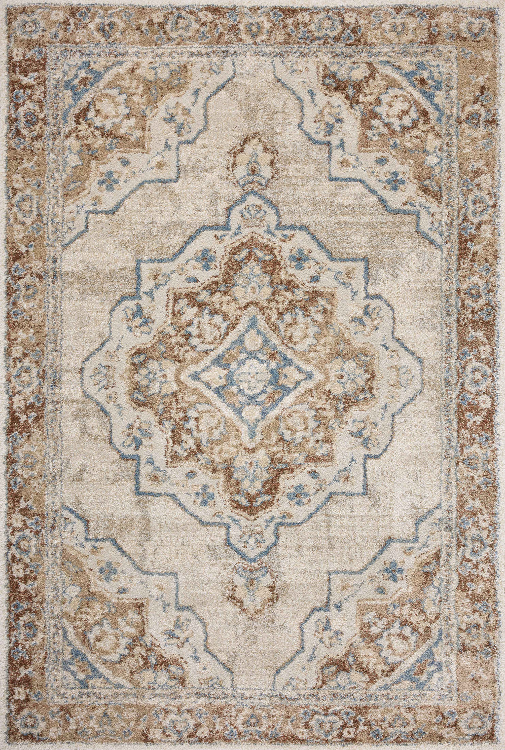 Loloi Tamryn Natural / Multi 2'-7" x 4' Accent Rug Beige Accent Power-Loomed Polypropylene