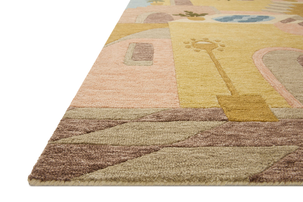 Villagio Collection Wool Rug  in  Gold / Multi Gold sample Hand-Tufted Wool