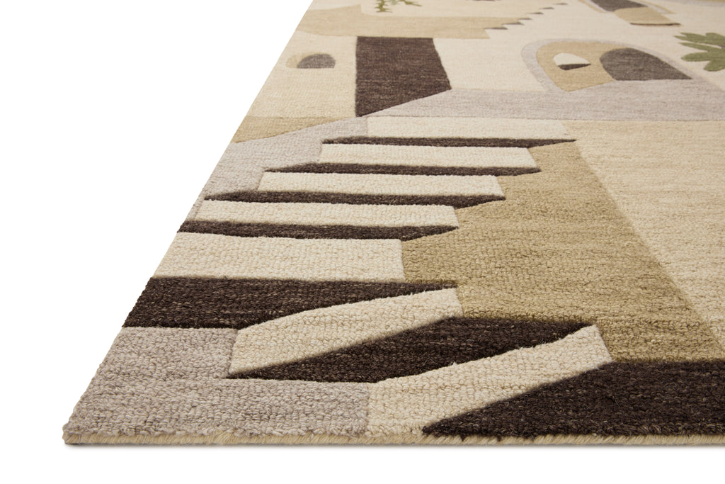Villagio Collection Wool Rug  in  Natural / Tobacco Beige sample Hand-Tufted Wool