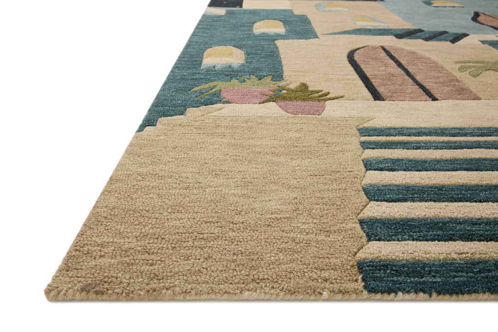 Villagio Collection Wool Rug  in  Blue / Multi Blue sample Hand-Tufted Wool