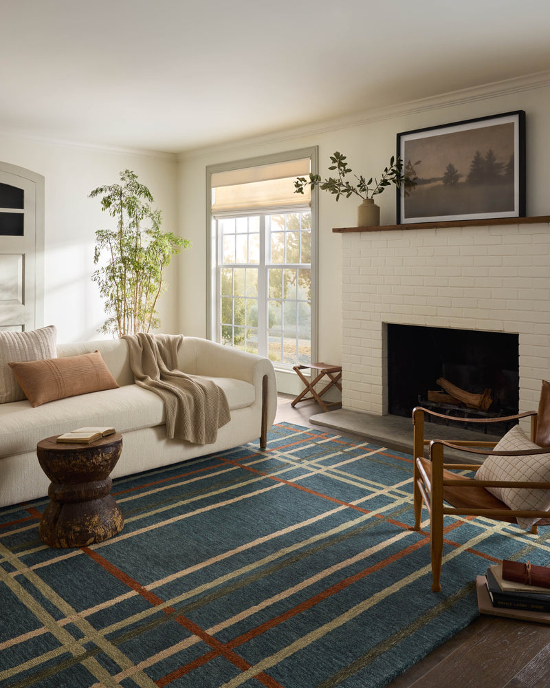 Magnolia Home by Joanna Gaines x Loloi Waylon Rug in Denim / Multi Blue Accent Hand-Tufted Wool