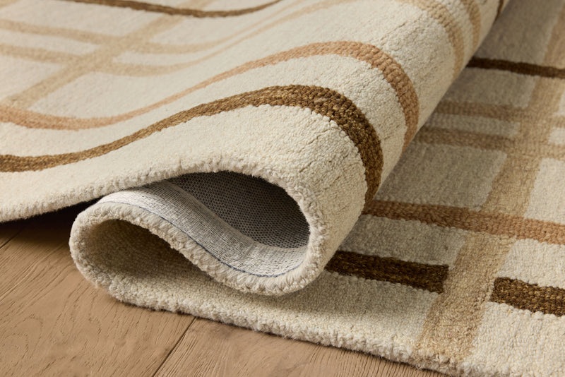 Magnolia Home by Joanna Gaines x Loloi Waylon Rug in Natural / Bark Beige Accent Hand-Tufted Wool