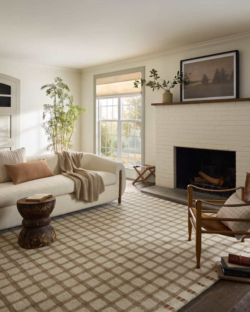 Magnolia Home by Joanna Gaines x Loloi Waylon Rug in Natural / Rust Beige Accent Hand-Tufted Wool