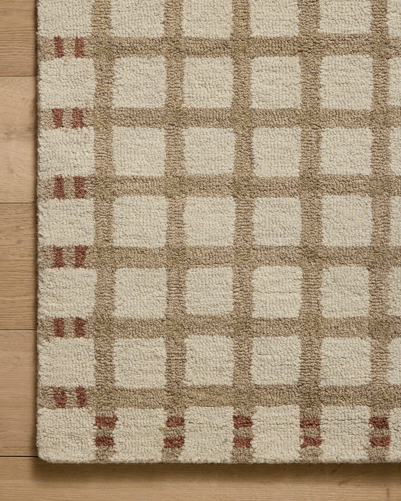 Magnolia Home by Joanna Gaines x Loloi Waylon Rug in Natural / Rust Beige Accent Hand-Tufted Wool