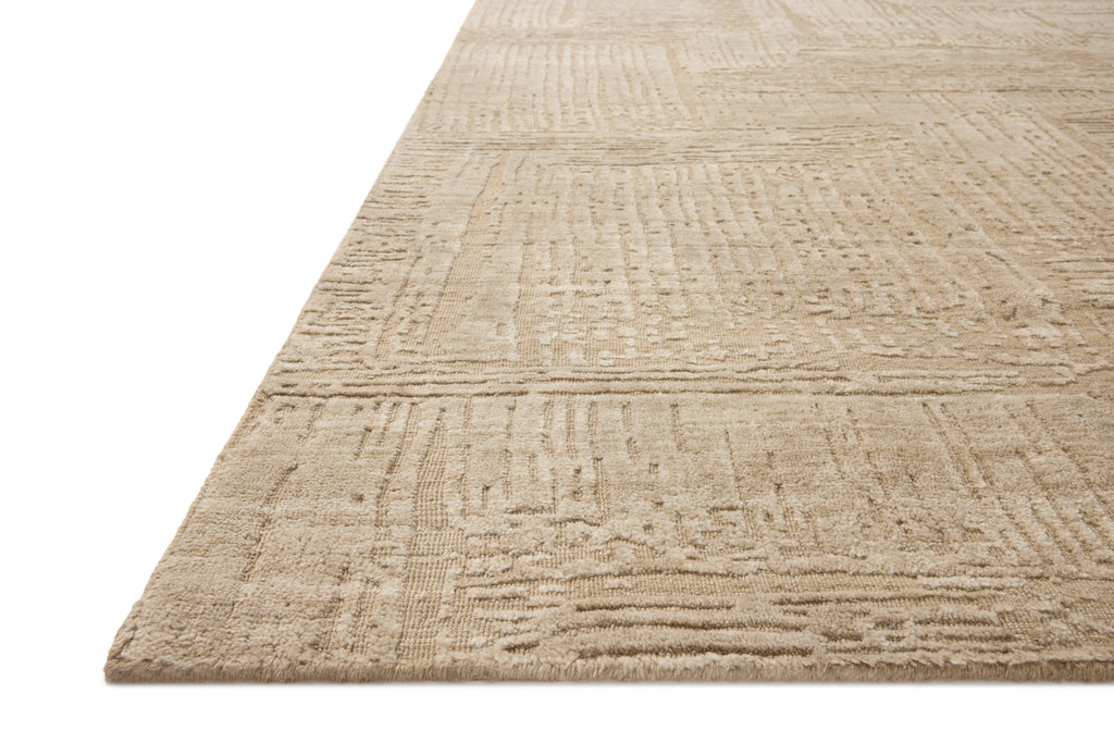 Loloi Woods Oatmeal 18" x 18" Sample Rug Beige sample Hand-Woven Rayon/Wool