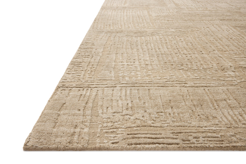 Loloi Woods Oatmeal 18" x 18" Sample Rug Beige sample Hand-Woven Rayon/Wool