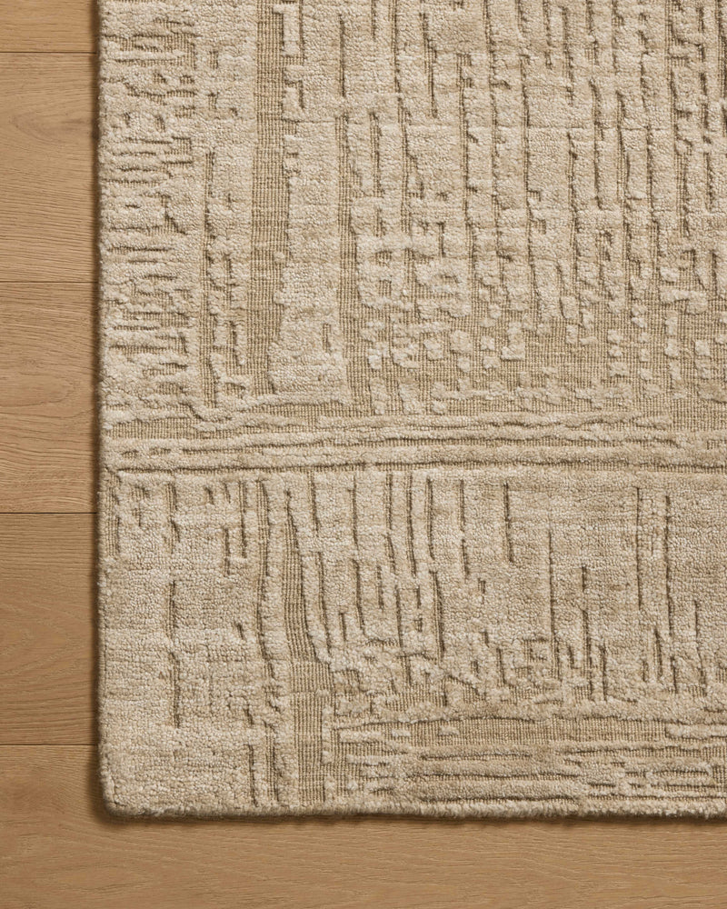 Loloi Woods Oatmeal 18" x 18" Sample Rug Beige sample Hand-Woven Rayon/Wool