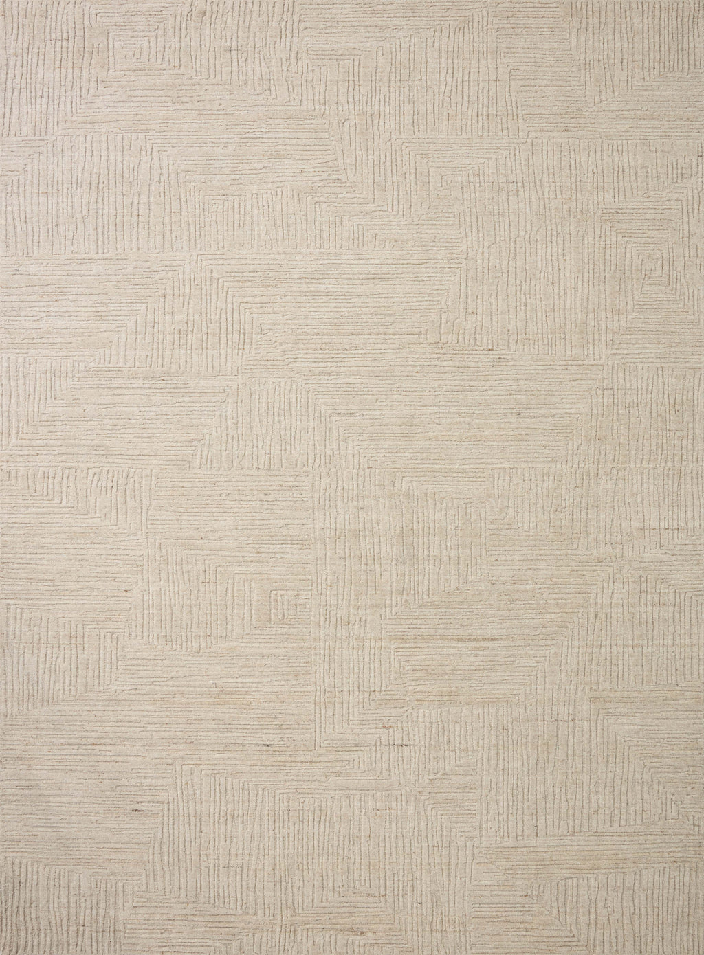 Loloi Woods Bone 18" x 18" Sample Rug Beige sample Hand-Woven Rayon/Wool