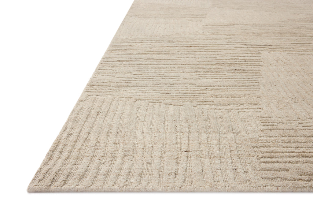Loloi Woods Bone 18" x 18" Sample Rug Beige sample Hand-Woven Rayon/Wool
