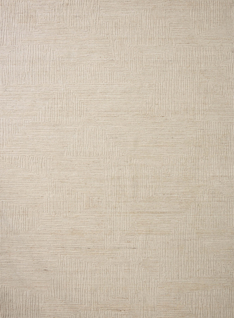 Loloi Woods Bone 18" x 18" Sample Rug Beige sample Hand-Woven Rayon/Wool