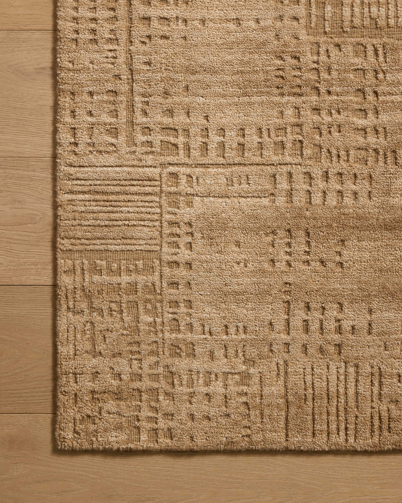 Loloi Woods Sand 18" x 18" Sample Rug Beige sample Hand-Woven Rayon/Wool