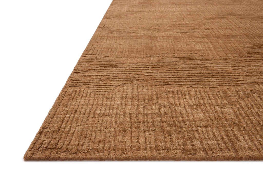 Loloi Woods Camel 18" x 18" Sample Rug Beige sample Hand-Woven Rayon/Wool