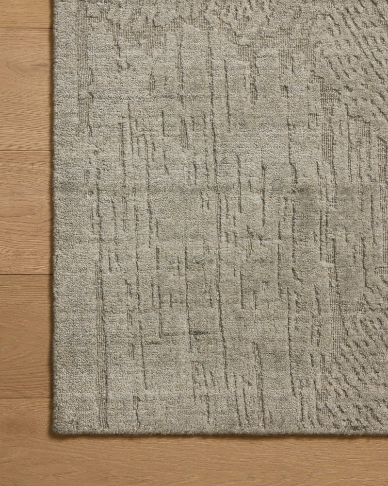 Loloi Woods Slate 18" x 18" Sample Rug Gray sample Hand-Woven Rayon/Wool