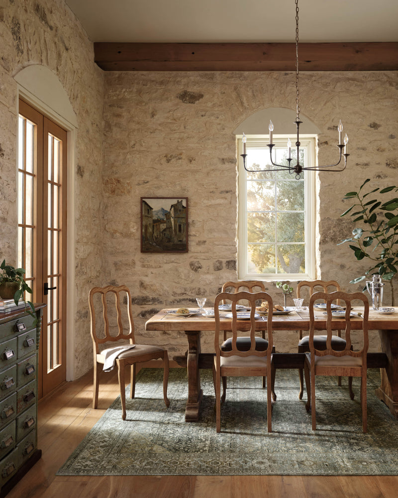 Magnolia Home by Joanna Gaines x Loloi Wimberly Rug in Lagoon / Wheat Blue Accent Hand-Tufted Polyester