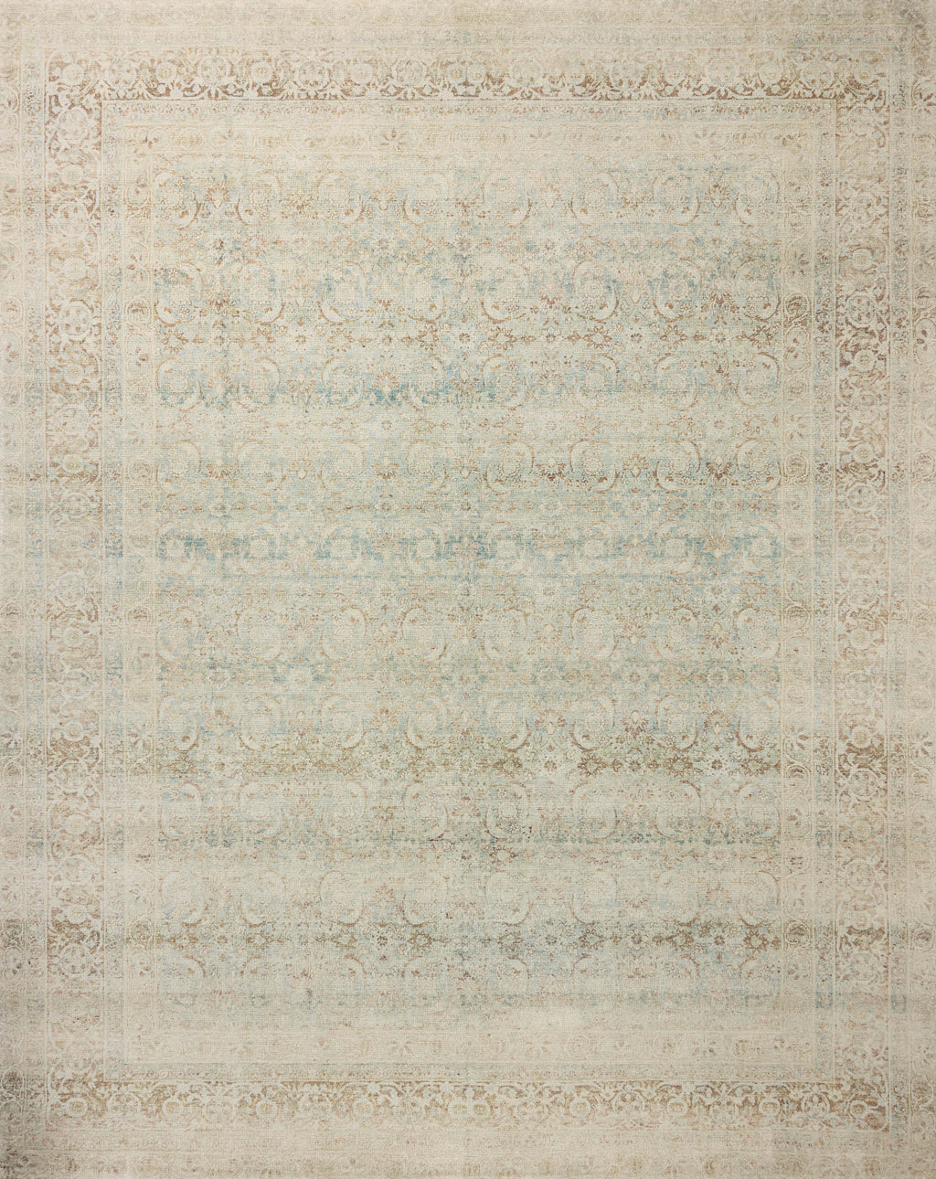 Magnolia Home by Joanna Gaines x Loloi Wimberly Rug in Sky / Copper Blue Accent Hand-Tufted Polyester