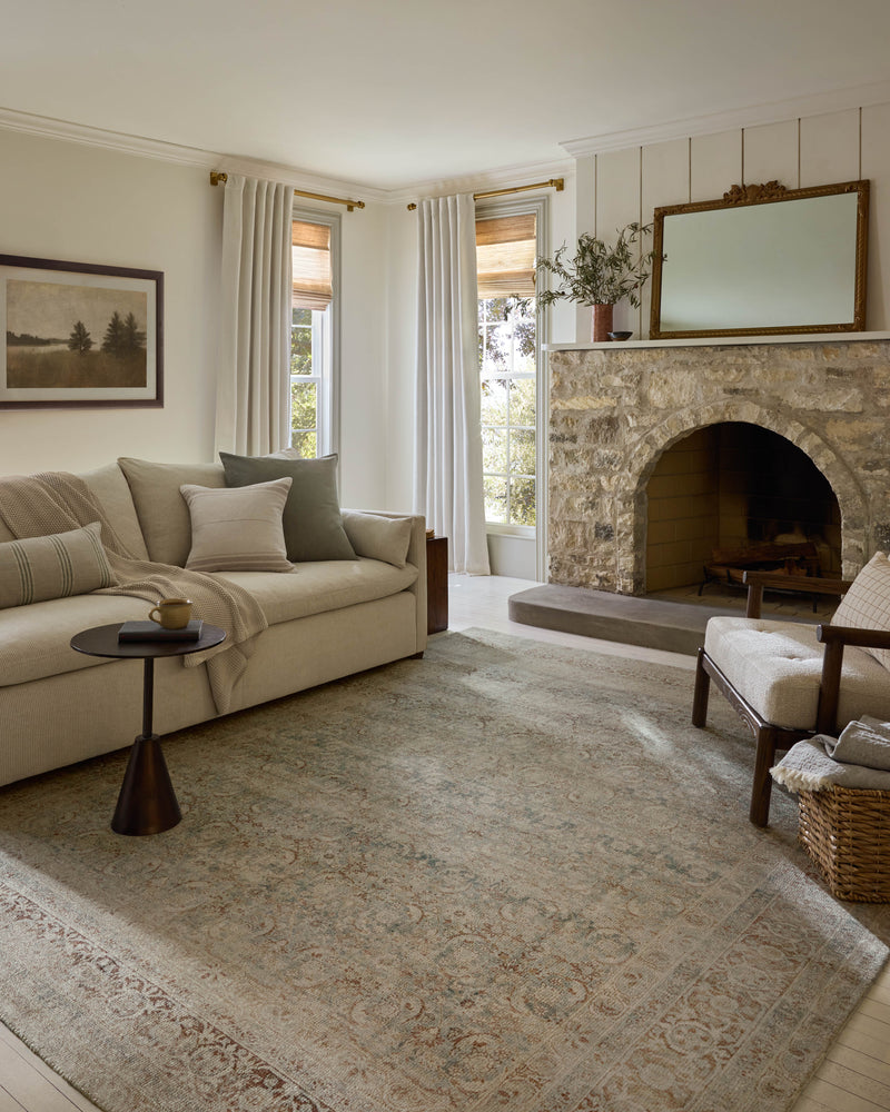 Magnolia Home by Joanna Gaines x Loloi Wimberly Rug in Sky / Copper Blue Accent Hand-Tufted Polyester