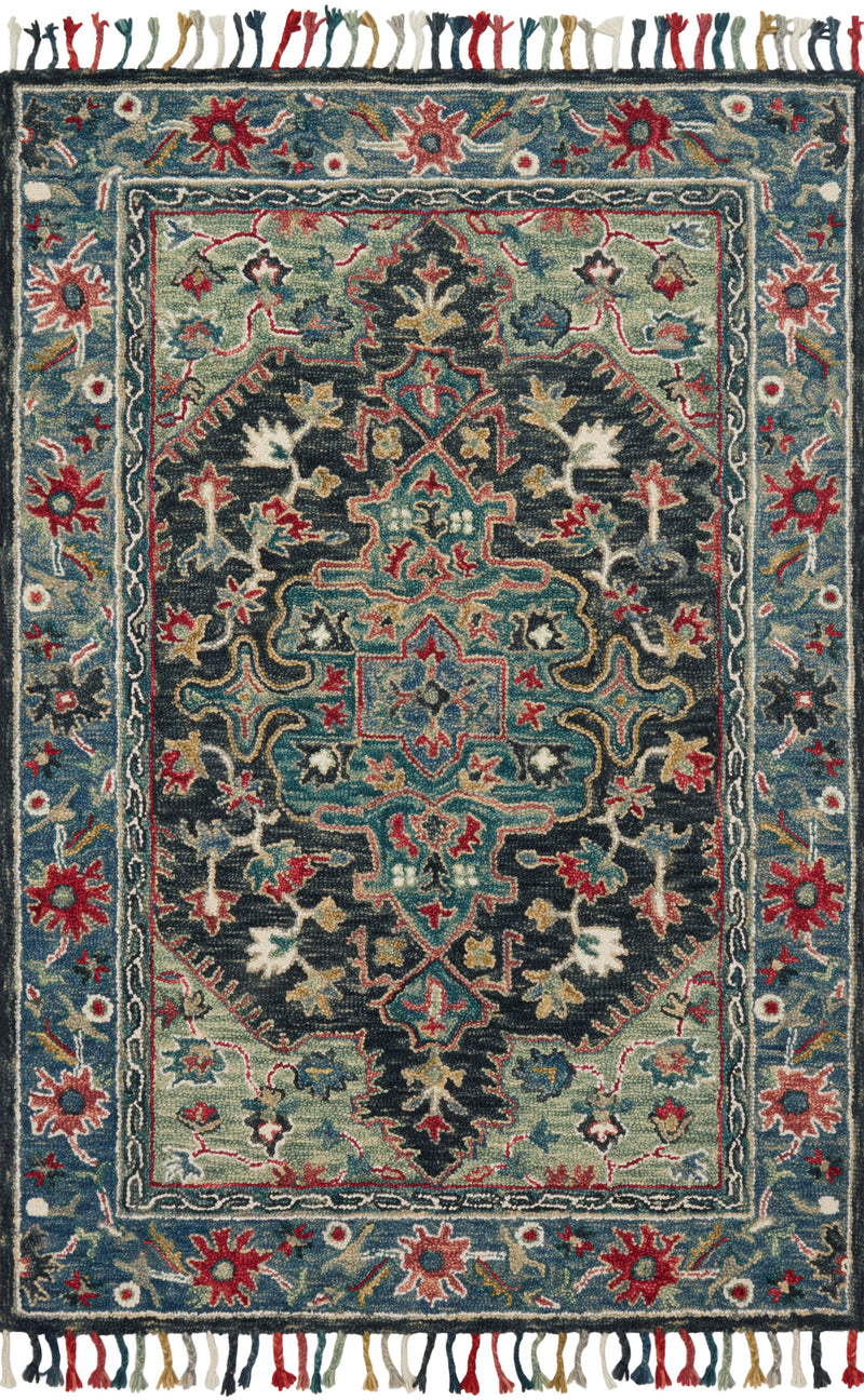 Loloi Zharah Navy / Blue 2'-6" x 7'-6" Runner Rug Blue Runner Hand-Hooked Wool