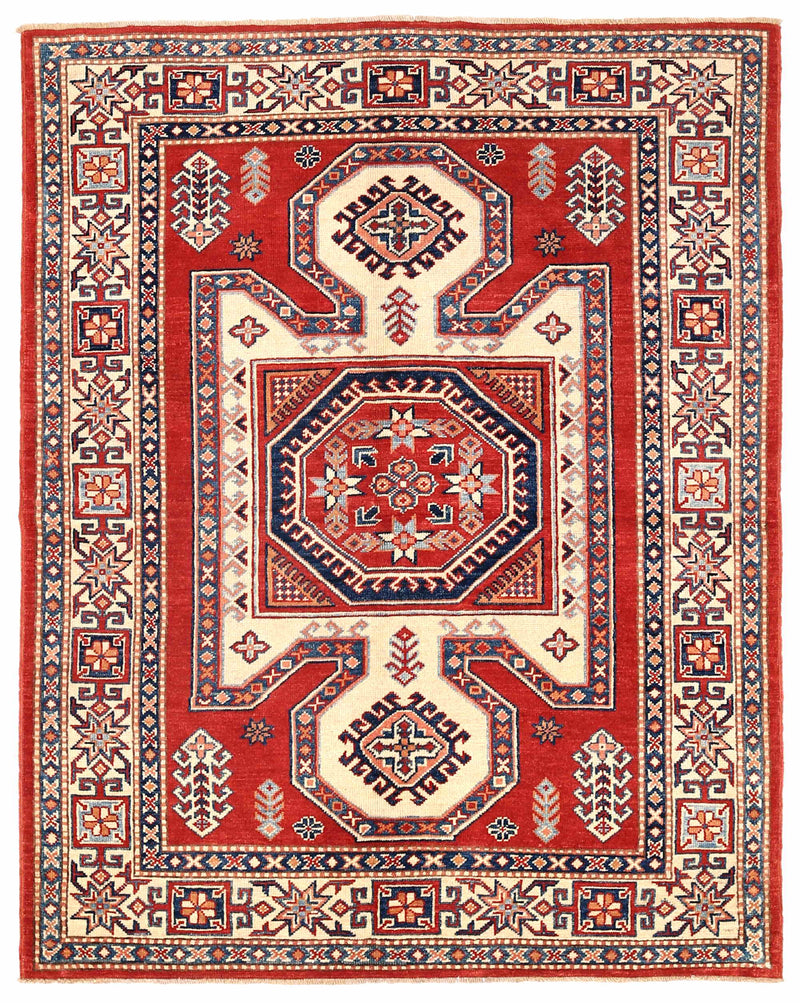 Kazak Wool Rug 4'8''x5'10''