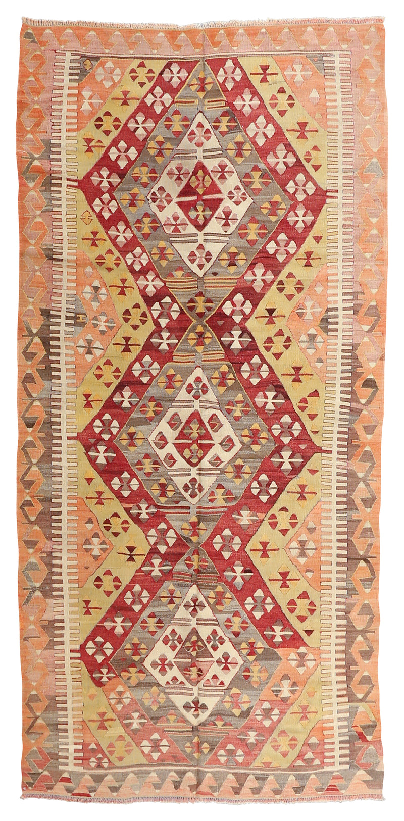 Vintage Kilim Wool Rug 5'0''x10'11''