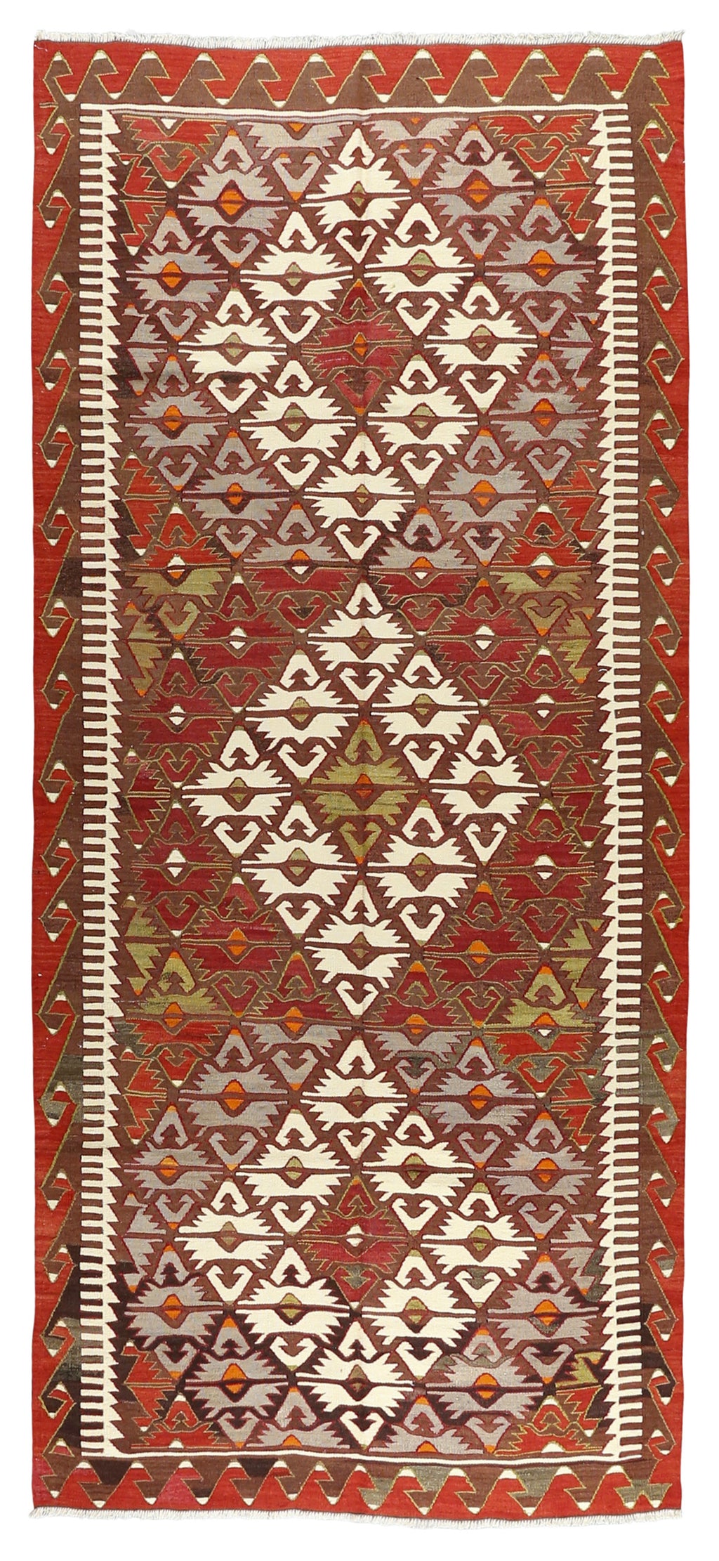 Vintage Kilim Wool Rug 5'0''x11'7''