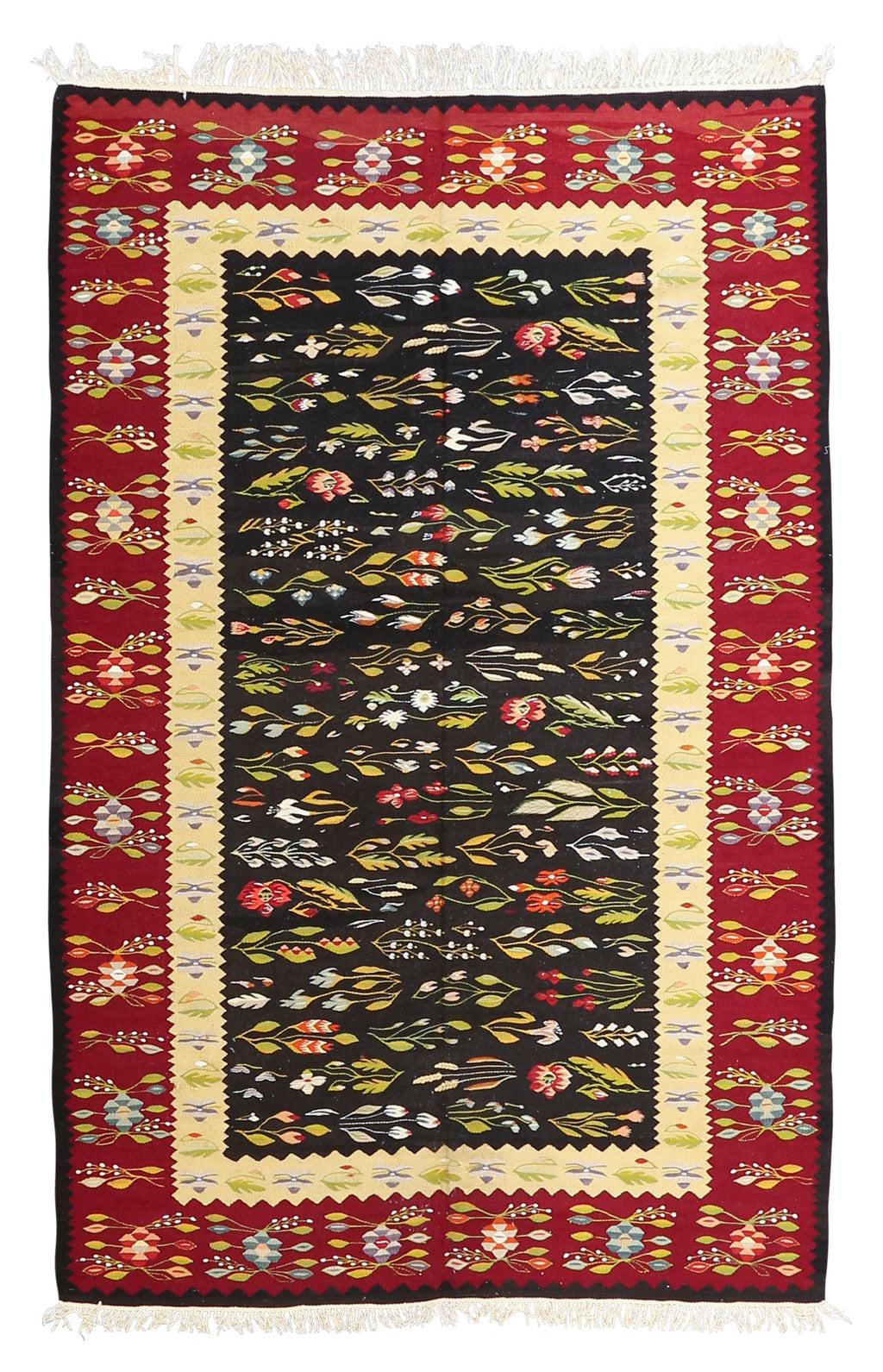 Floral Kilim Wool Rug 5'7''x8'8''