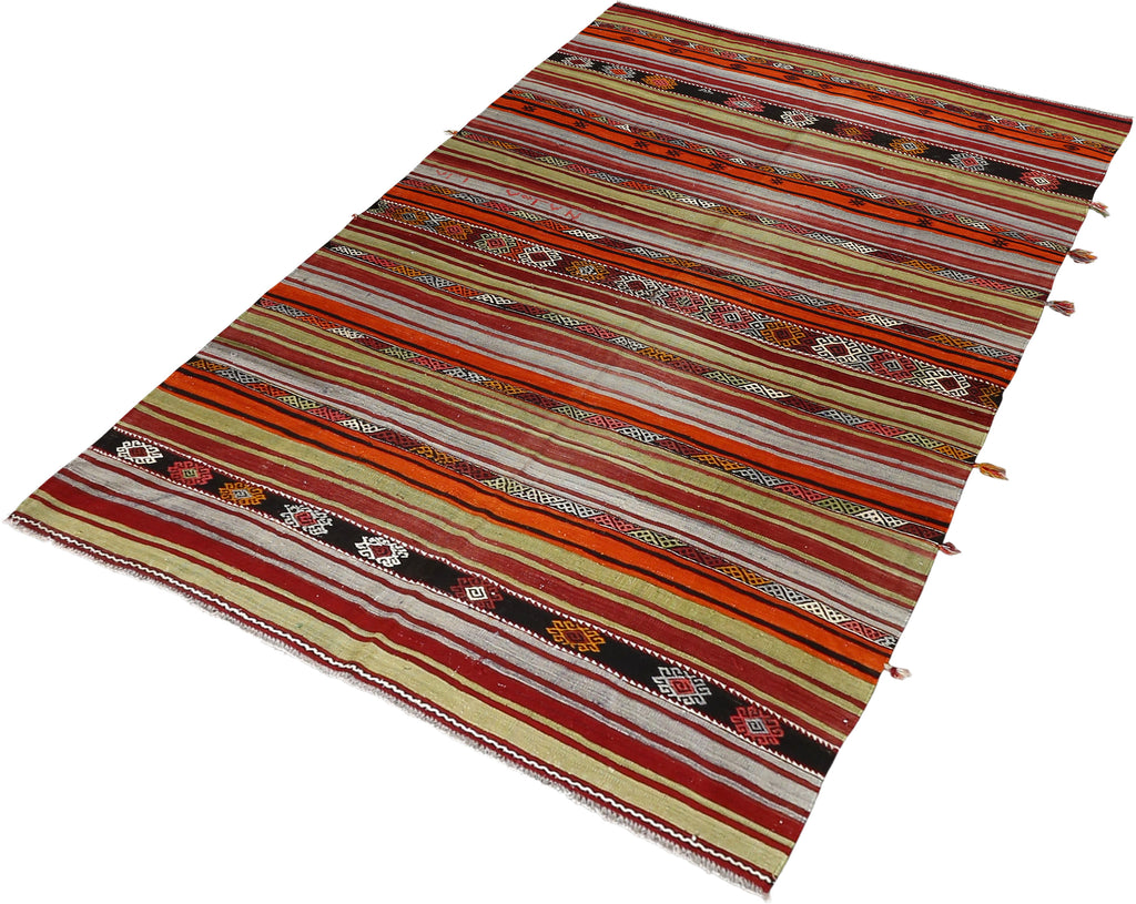 Vintage Kilim Wool Rug 6'0''x9'9''