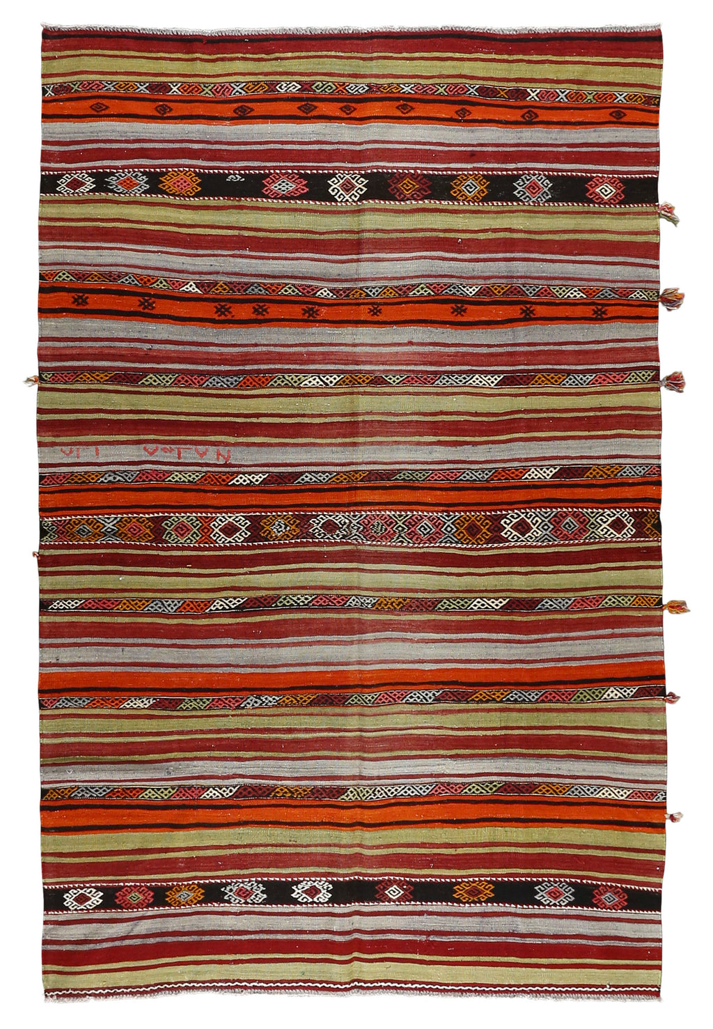 Vintage Kilim Wool Rug 6'0''x9'9''