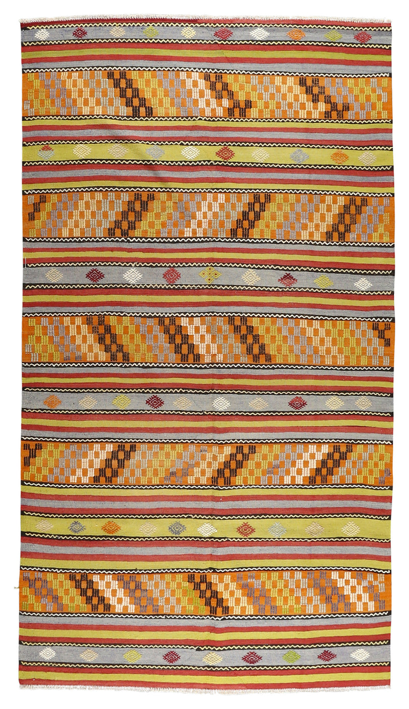 Vintage Kilim Wool Rug 5'11''x10'9''