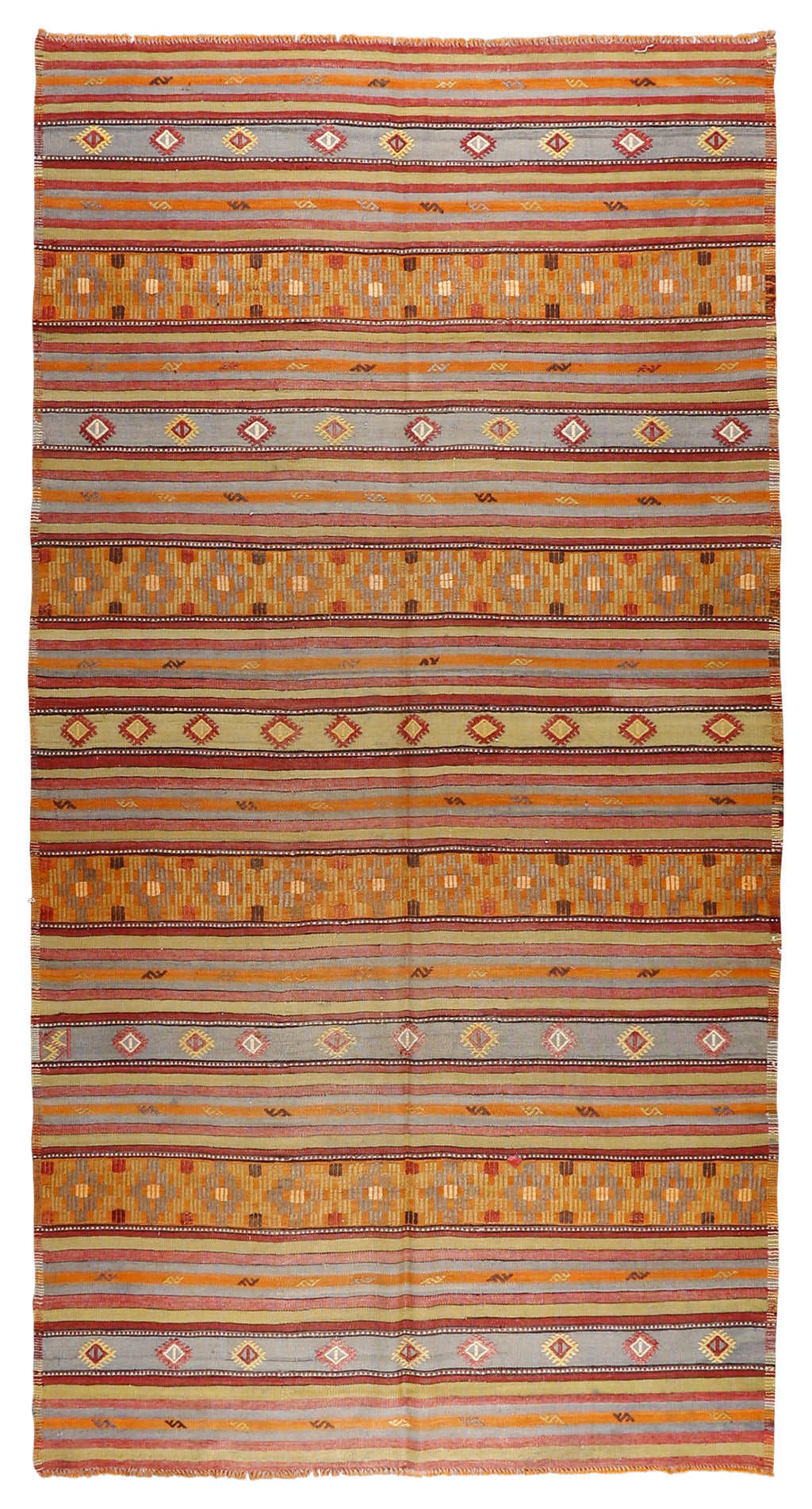 Vintage Kilim Wool Rug 5'11''x11'4''