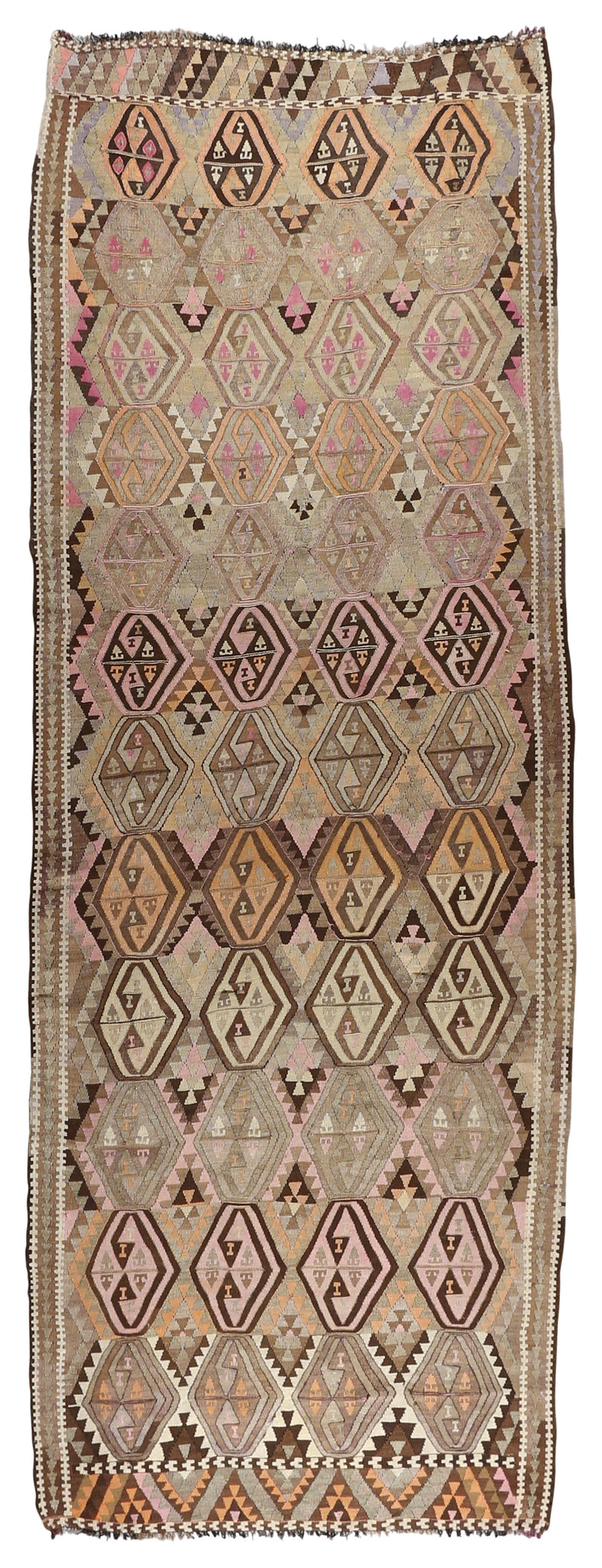 Vintage Kilim Wool Rug 4'8''x13'2''