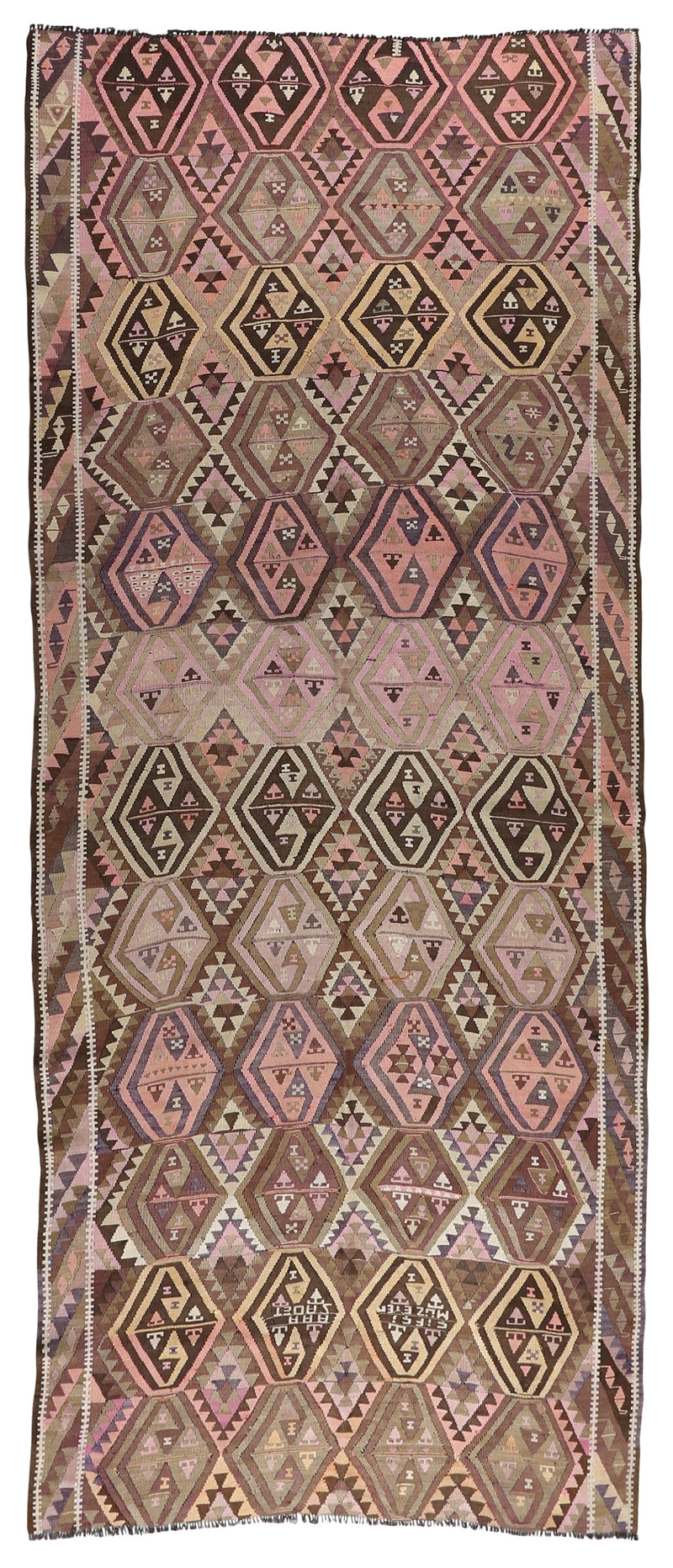 Vintage Kilim Wool Rug 5'6''x14'2''