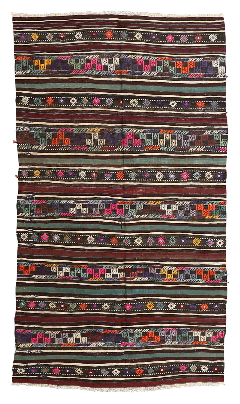 Vintage Kilim Wool Rug 4'0''x7'9''