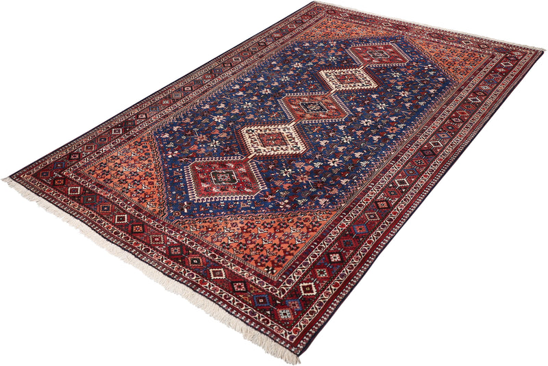 Persian Qashqai Hand-Knotted Wool Rug 5'4''x6'1''