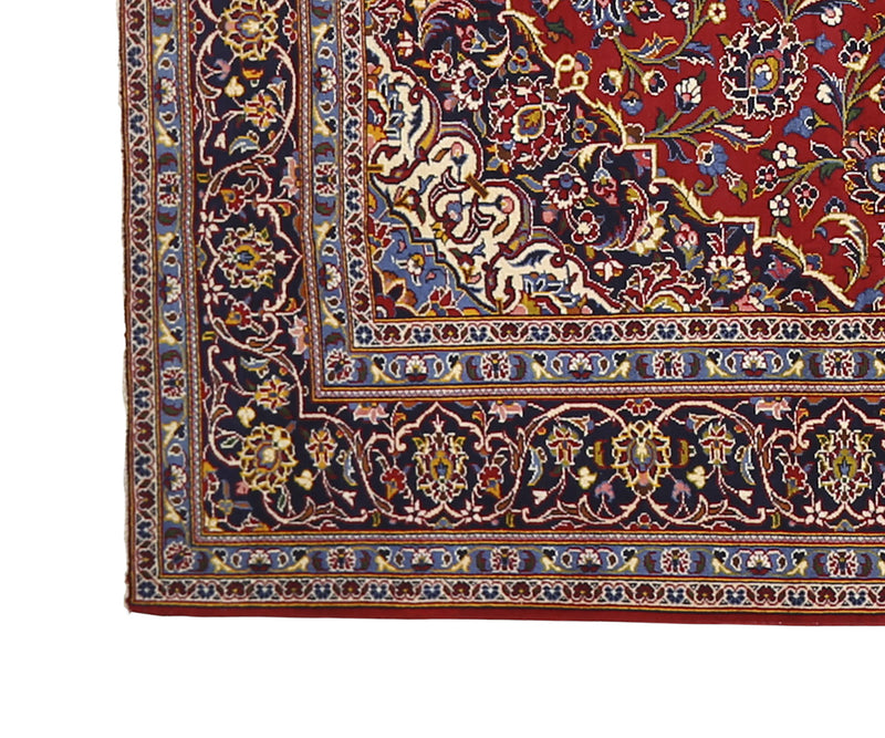 Persian Kashan Hand-Knotted Wool Rug 8'1''x11'5''